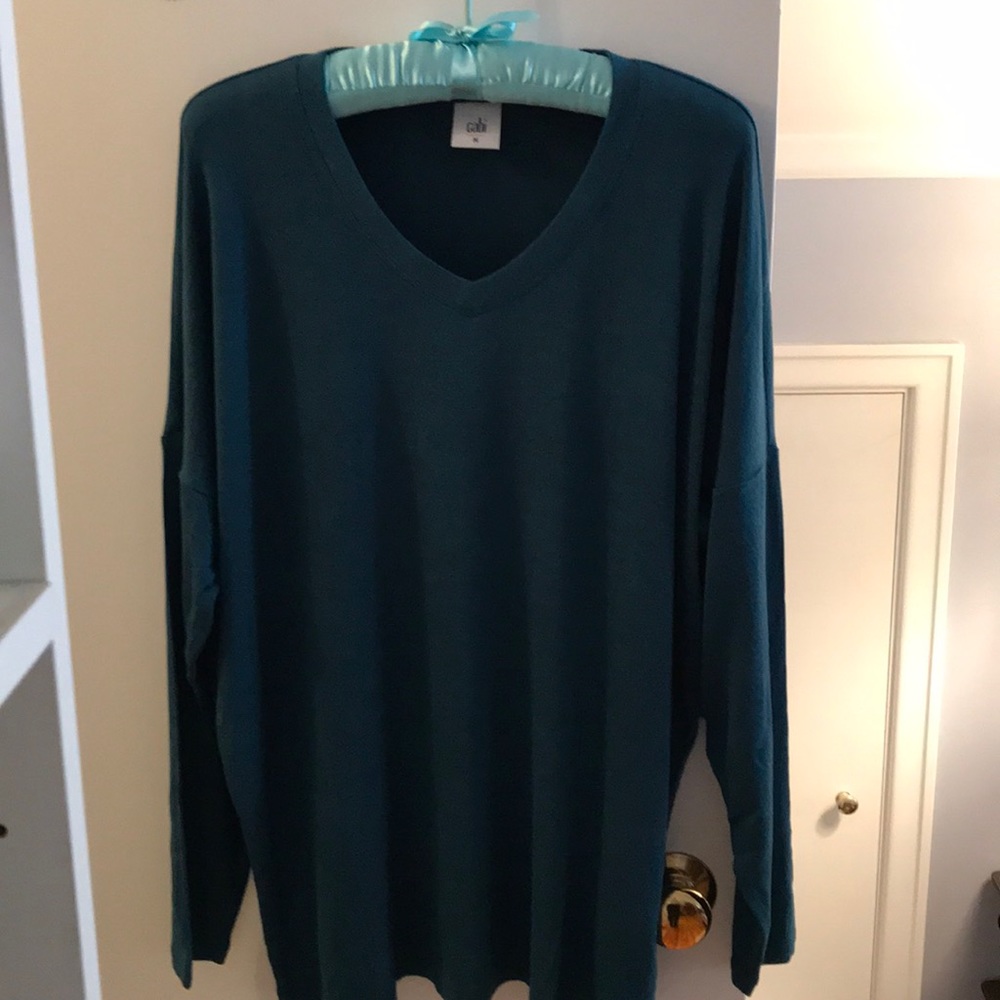 Cabi Fine Gauge Knit Tee Medium Aqua